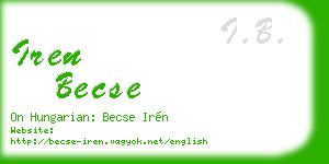 iren becse business card